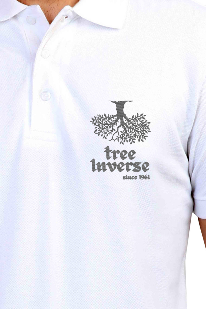 treeinverse Men's Polo T-Shirt Embroidery Logo