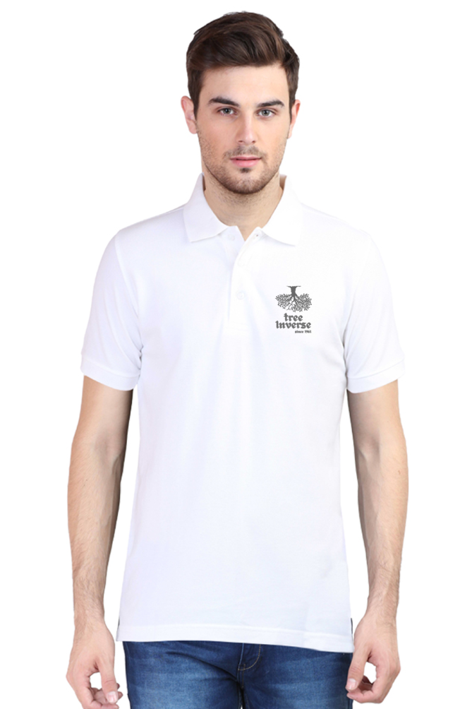 treeinverse Men's Polo T-Shirt Embroidery Logo
