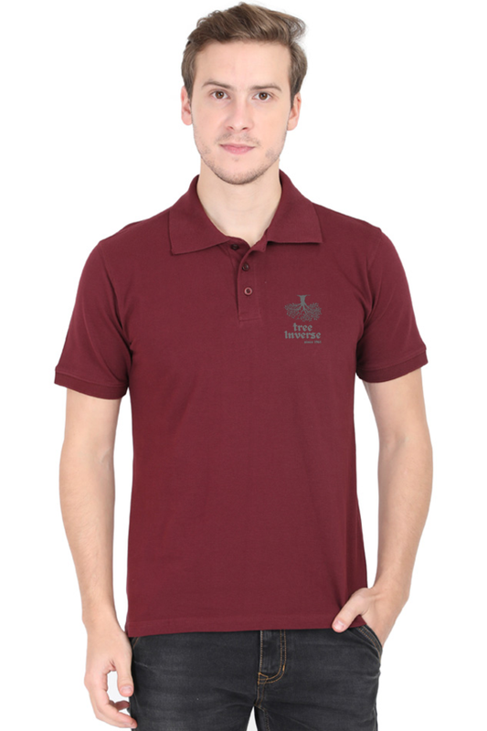 treeinverse Men's Polo T-Shirt Embroidery Logo
