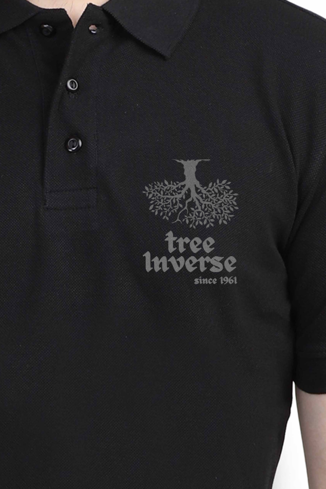 treeinverse Men's Polo T-Shirt Embroidery Logo