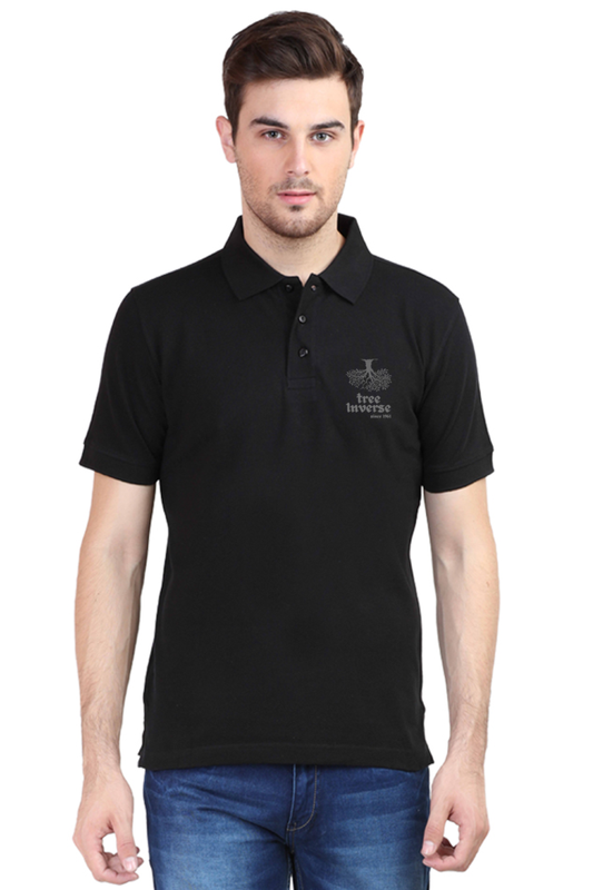 treeinverse Men's Polo T-Shirt Embroidery Logo
