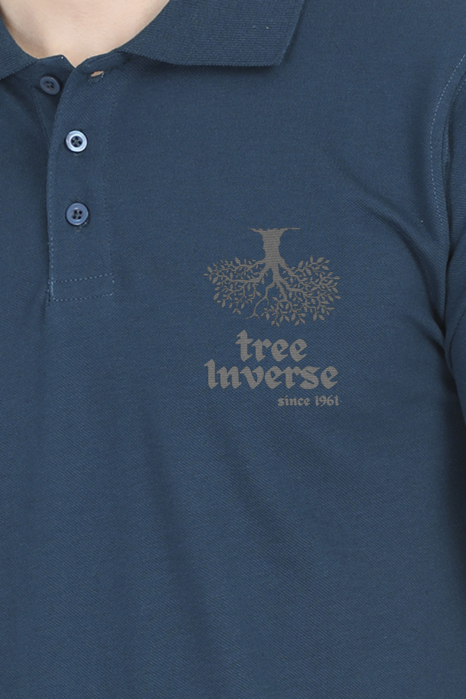 treeinverse Men's Polo T-Shirt Embroidery Logo