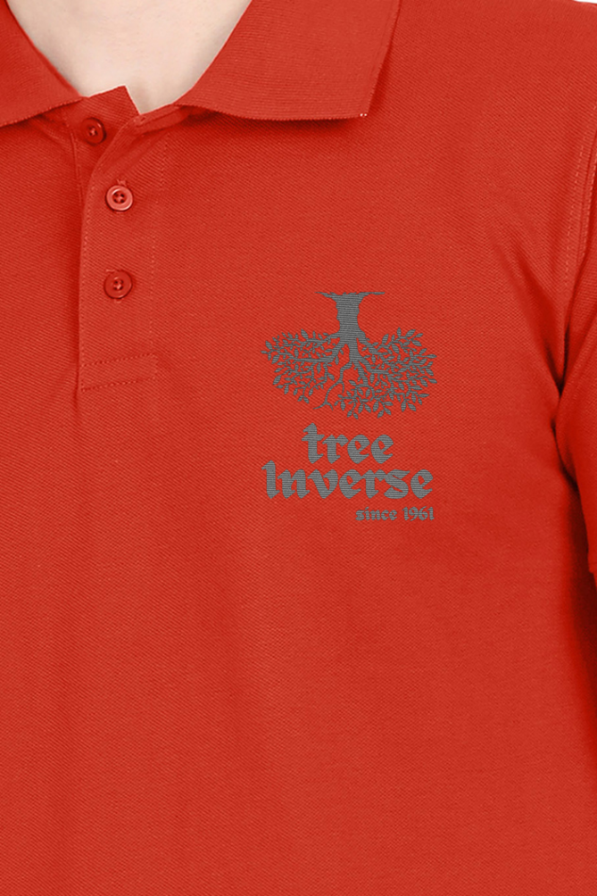 treeinverse Men's Polo T-Shirt Embroidery Logo