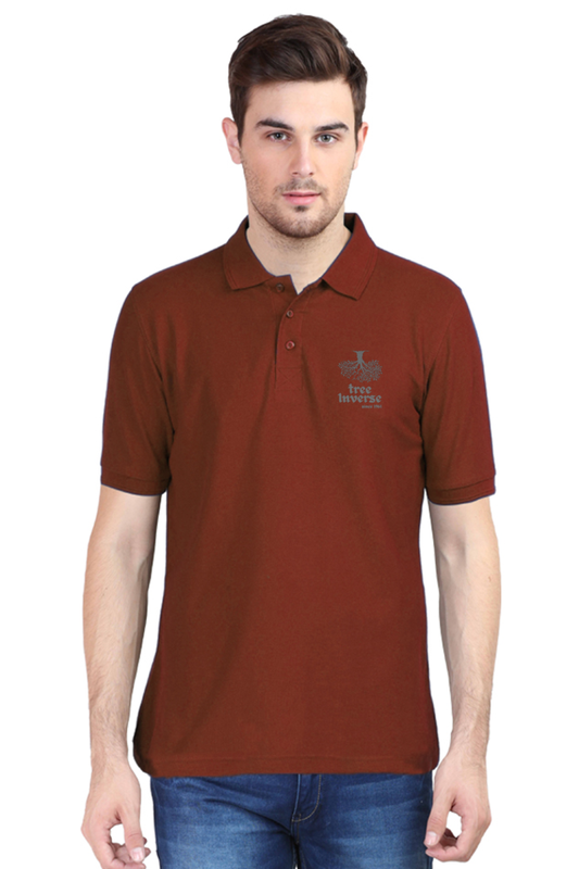 treeinverse Men's Polo T-Shirt Embroidery Logo