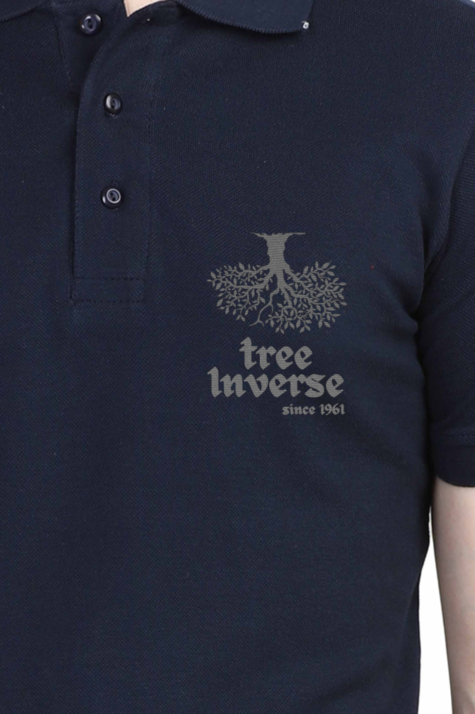 treeinverse Men's Polo T-Shirt Embroidery Logo