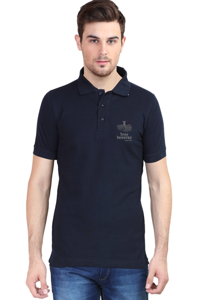 treeinverse Men's Polo T-Shirt Embroidery Logo
