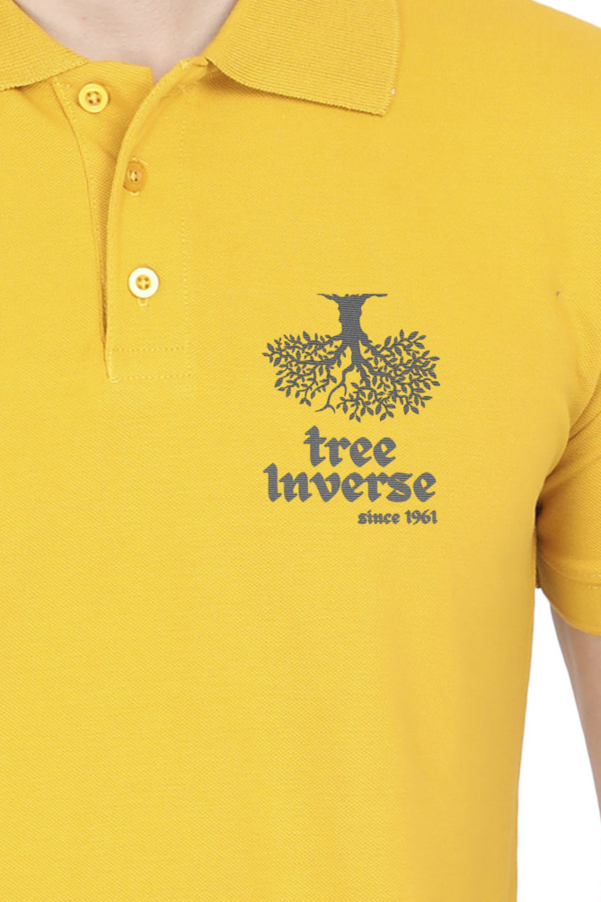 treeinverse Men's Polo T-Shirt Embroidery Logo