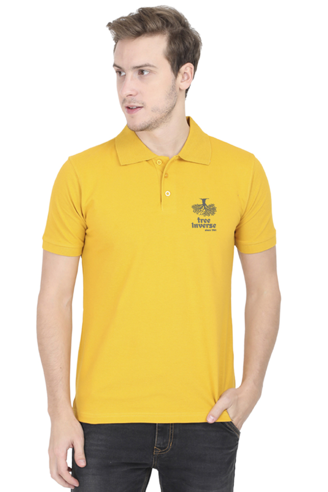 treeinverse Men's Polo T-Shirt Embroidery Logo
