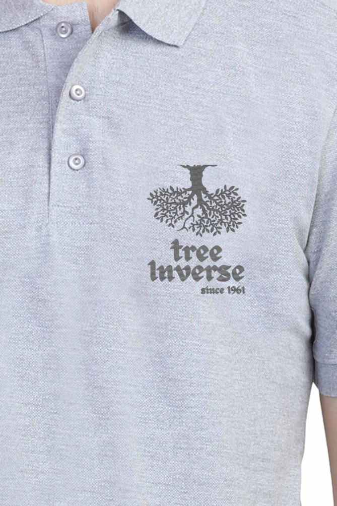 treeinverse Men's Polo T-Shirt Embroidery Logo