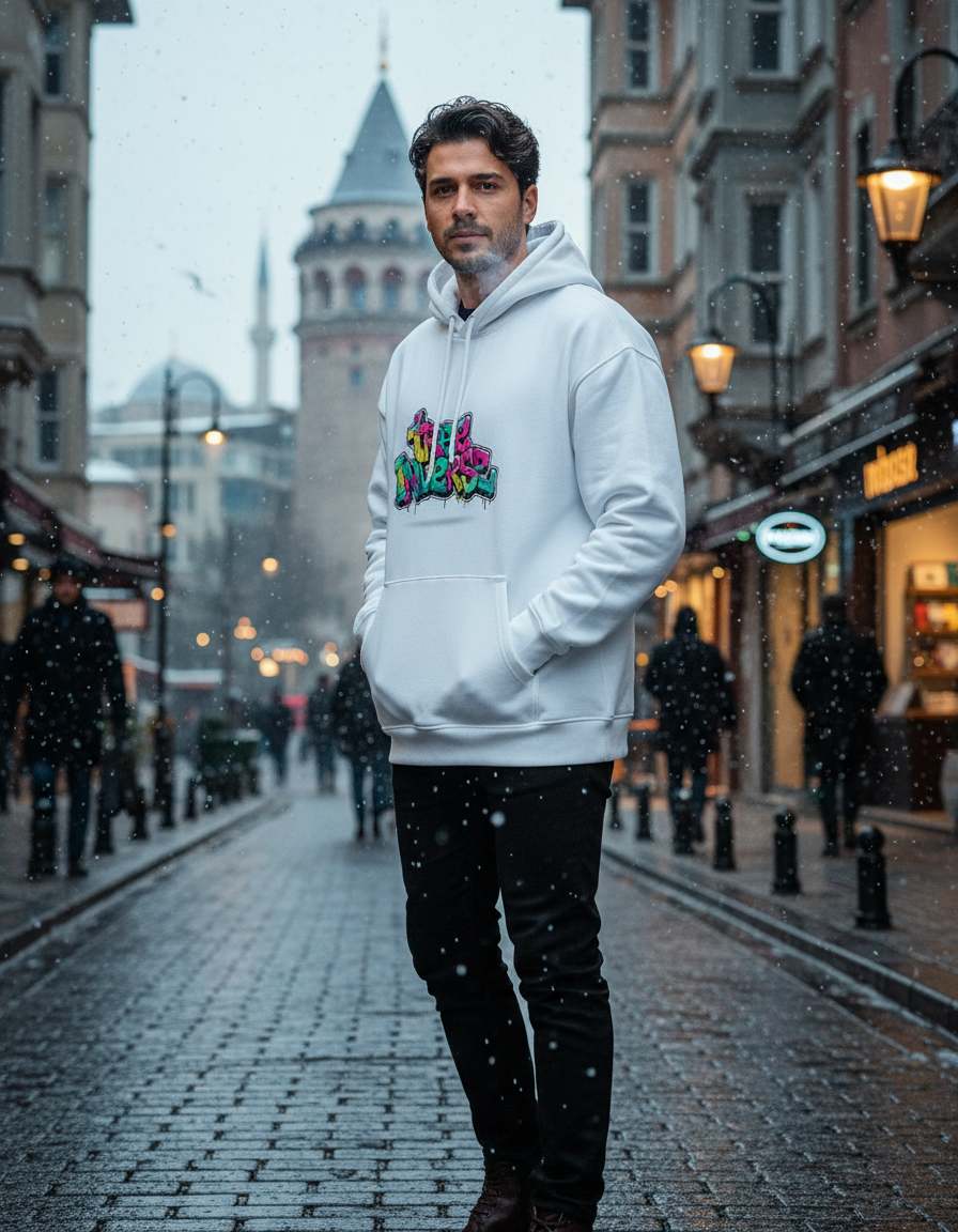 treeInverse Unisex white Oversized Hoodie