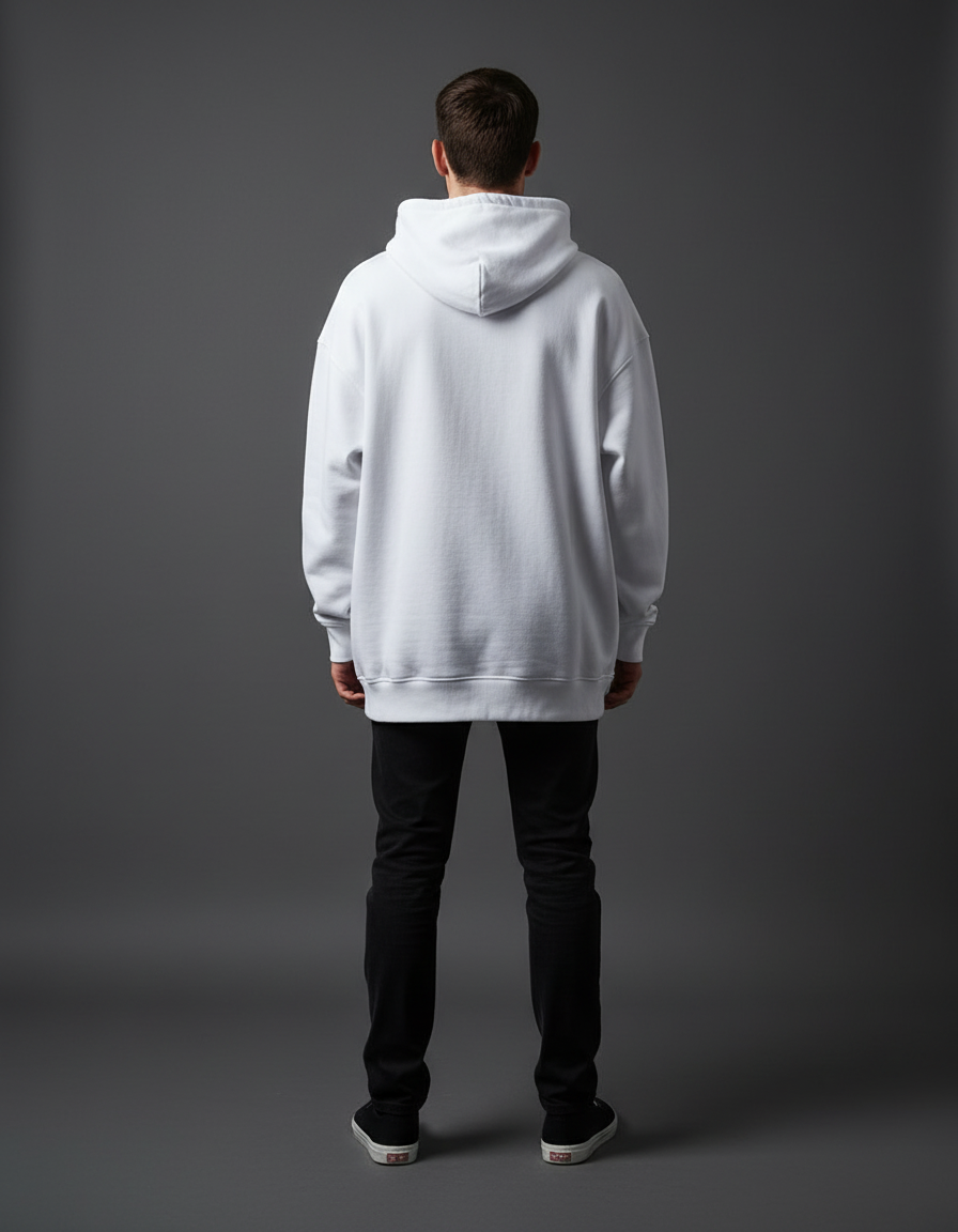 treeInverse Unisex white Oversized Hoodie